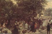Adolph von Menzel Afternoon in the Tuileries Garden (nn02) oil on canvas